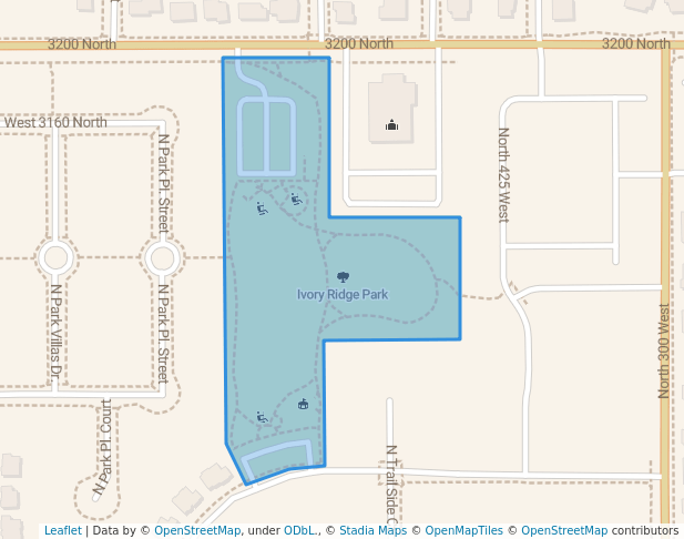 walking in Ivory Ridge Park map in Lehi