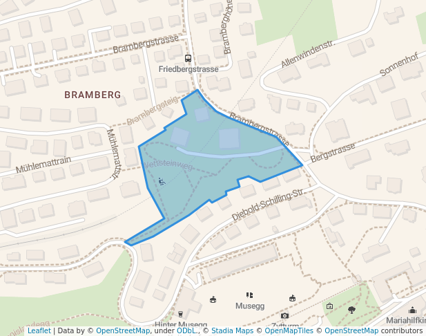 walking in Wettsteinpark map in Luzern