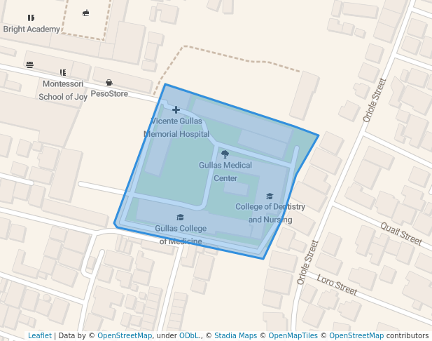 walking in Gullas Medical Center map in Mandaue City