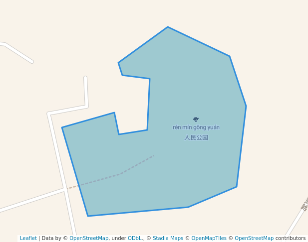 walking in 人民公园 map in Da Zhou Shi