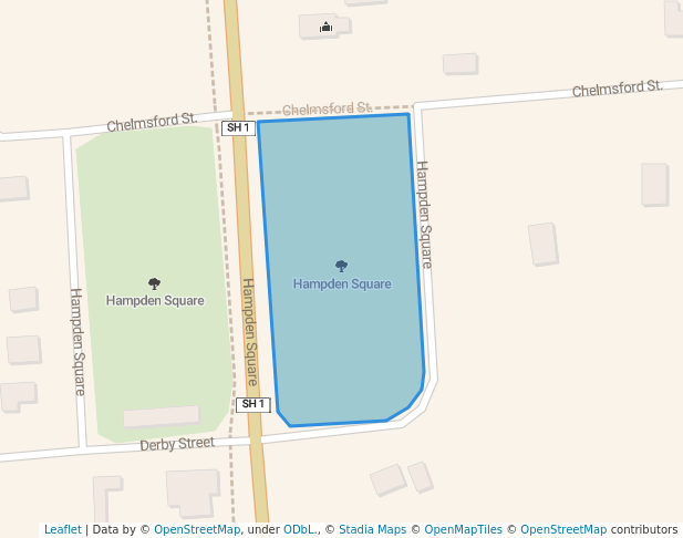 walking in Hampden Square map in Hampden