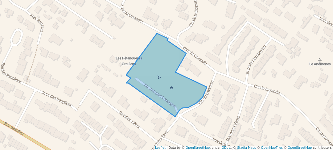 walking in Square Jacques Lapergue map in Agde