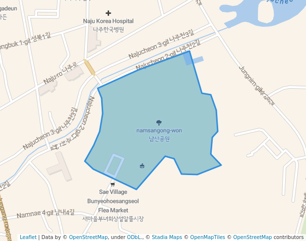 walking in 남산공원 map in Naju