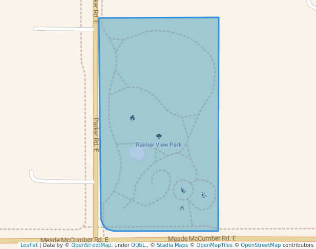 walking in Rainier View Park map in Sumner