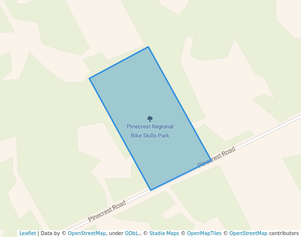 walking in Pinecrest Regional Bike Skills Park map in Black Creek