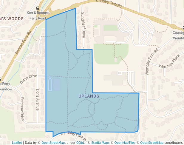 walking in Springbrook Park map in Lake Oswego