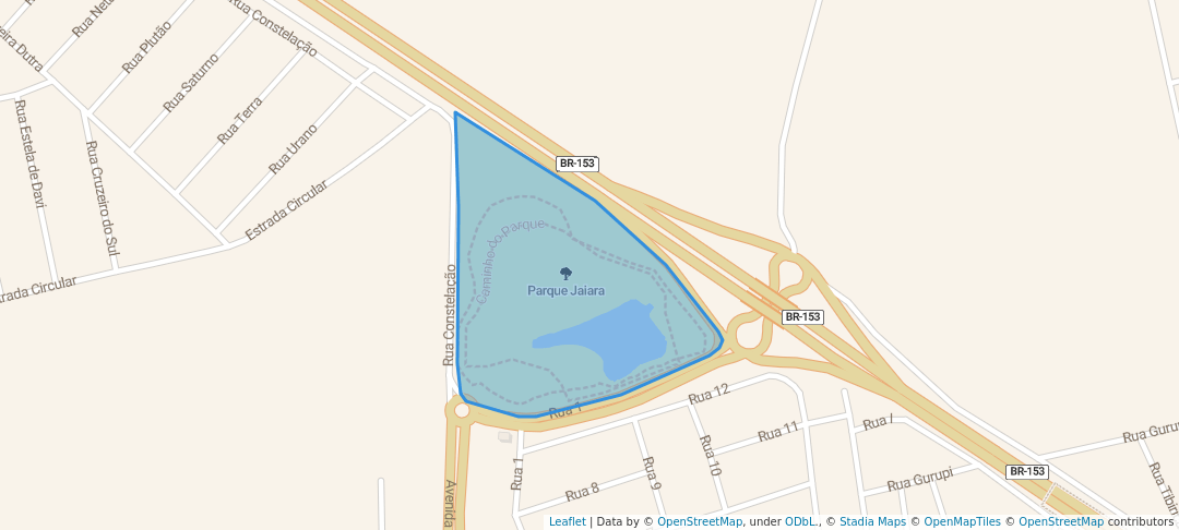 walking in Parque Jaiara map in Anápolis