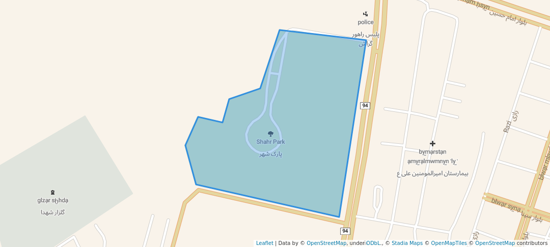 walking in Shahr Park map in Gerash