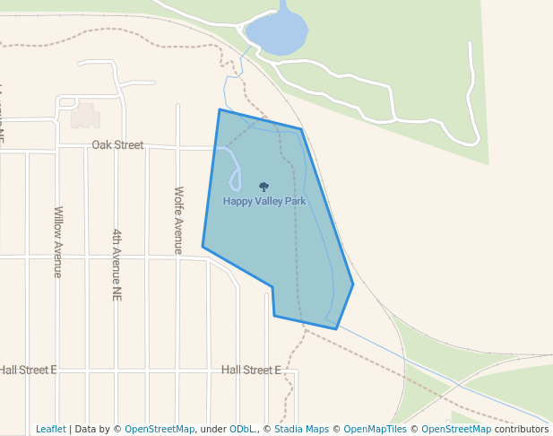 walking in Happy Valley Park map in Moose Jaw