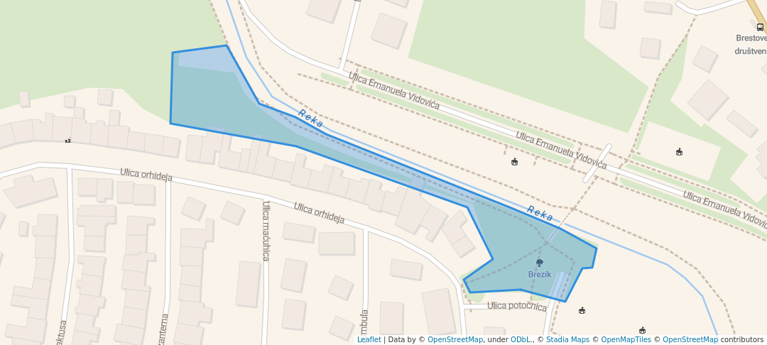 walking in Brezik map in Sesvete