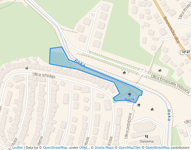 walking in Brezik map in Sesvete