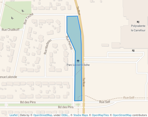 walking in Parc Lucien-Cliche map in Val-d'Or