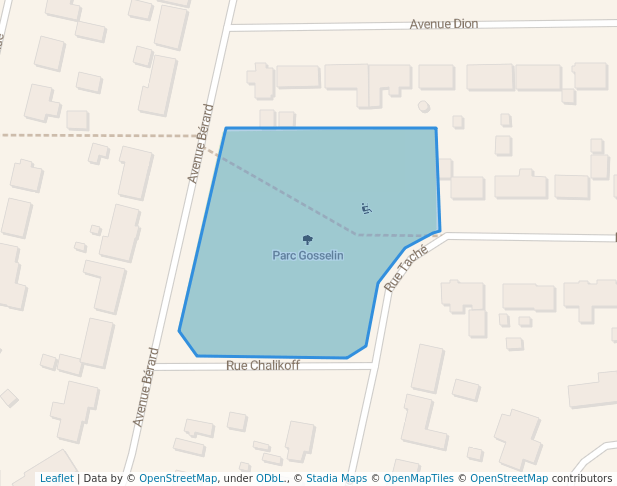 walking in Parc Gosselin map in Val-d'Or