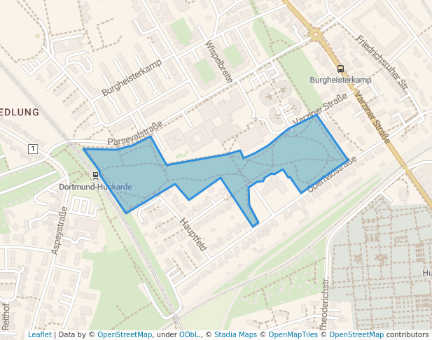 walking in Gustav-Heinemann-Park map in Dortmund
