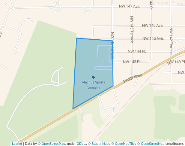 walking in Alachua Sports Complex map in Alachua