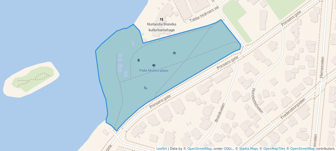 walking in Pelle Molins plass map in Bodø