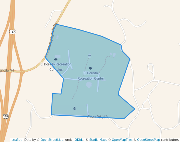 walking in El Dorado Recreation Center map in El Dorado
