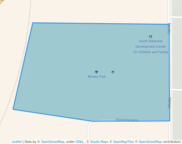 walking in Mosby Park map in El Dorado