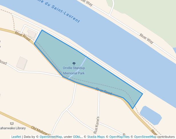 walking in Orville Standup Memorial Park map in Kahnawake