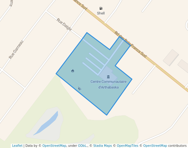 walking in Parc du Centre Communautaire d'Arthabaska map in Victoriaville