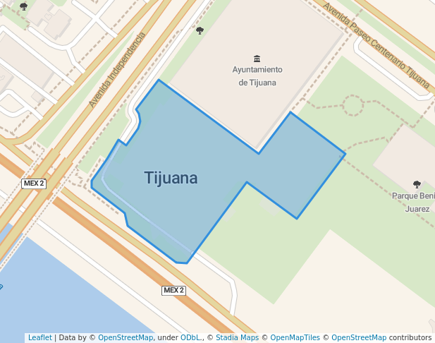 walking in Plaza Independencia map in Tijuana