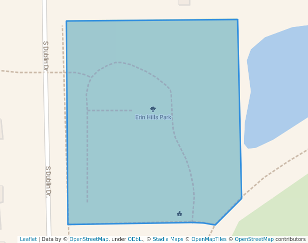 walking in Erin Hills Park map in Homer Glen