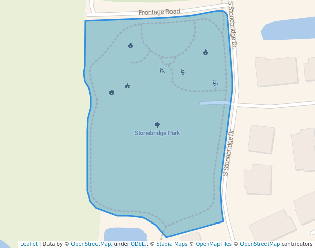 walking in Stonebridge Park map in Homer Glen