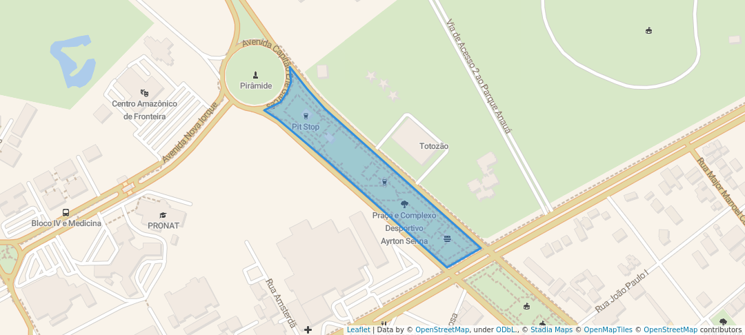 walking in Praça e Complexo Desportivo Ayrton Senna map in Boa Vista