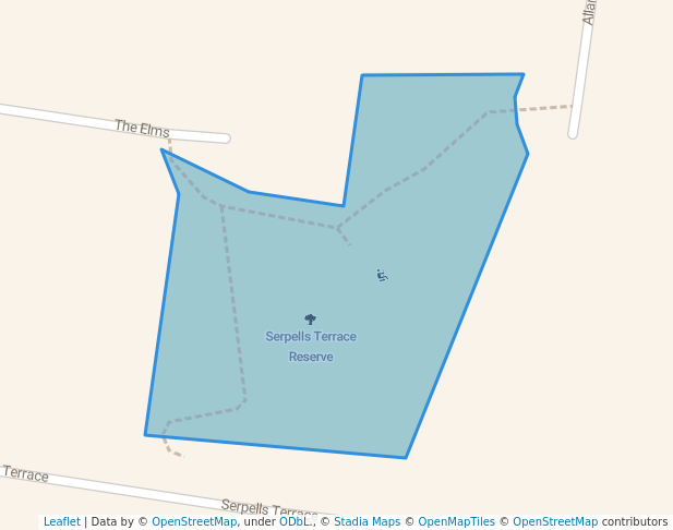 Serpells Terrace Reserve in Donvale | Map and Routes
