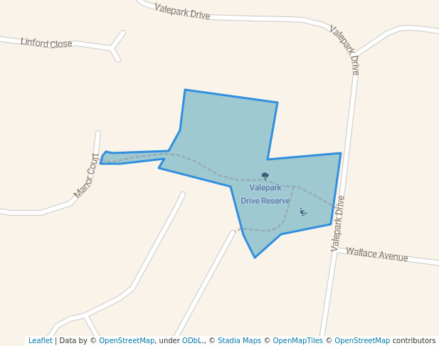 Valepark Drive Reserve in Donvale | Map and Routes