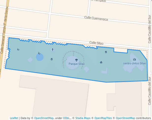 walking in Parque Silao map in Nuevo Laredo