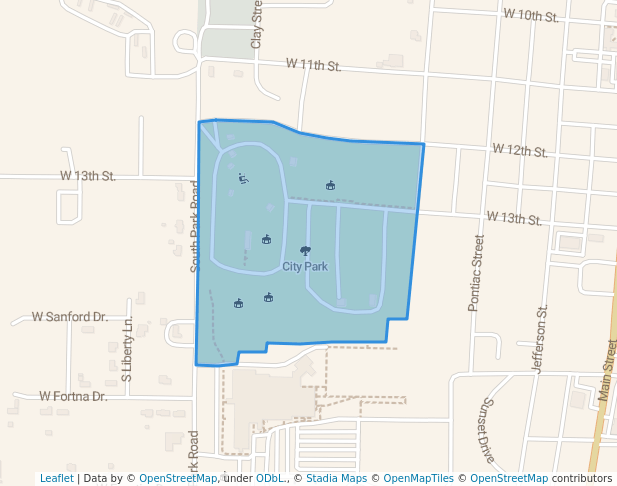 walking in City Park map in Rochester