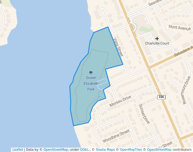 walking in Queen Elizabeth Park map in Charlottetown