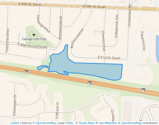walking in Carriage Hills Park map in Independence