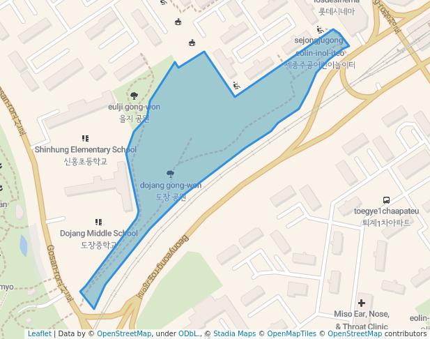 walking in 도장 공원 map in Gunpo-si