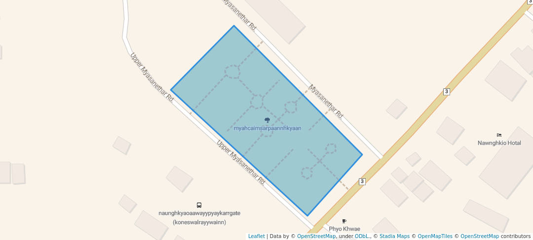 walking in Myasanethar Flower Park map in Nawnghkio