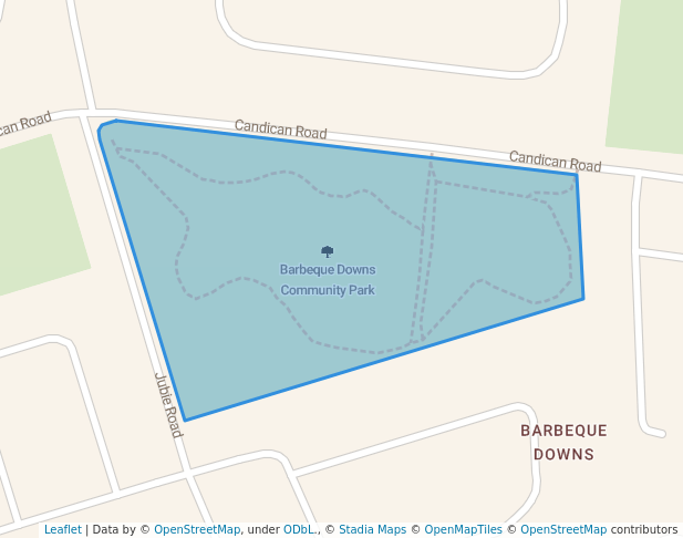 walking in Barbeque Downs Community Park map in Midrand