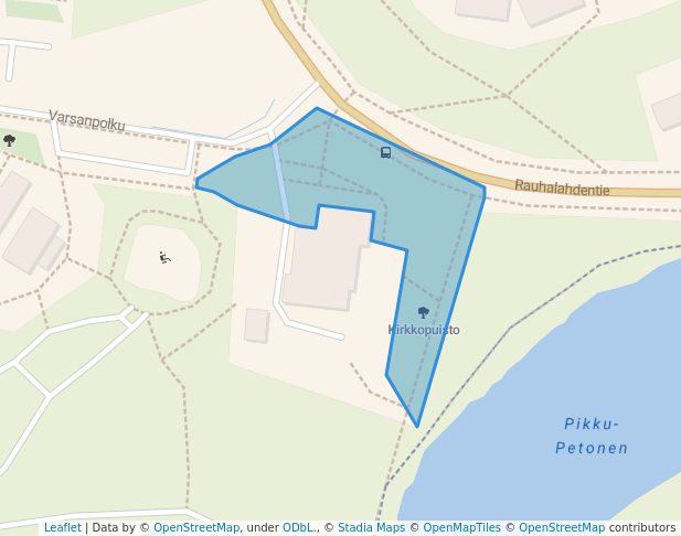 walking in Kirkkopuisto map in Kuopio