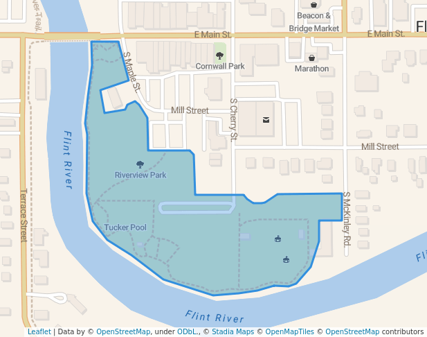walking in Riverview Park map in Flushing