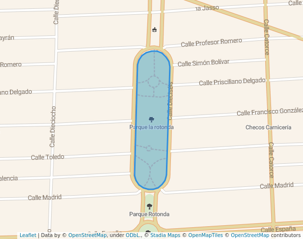 walking in Parque la rotonda map in Heroica Matamoros