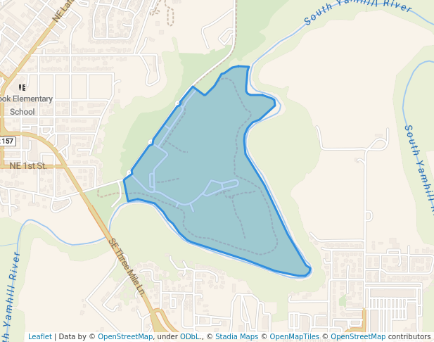 walking in Joe Dancer Park map in McMinnville