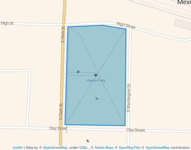 walking in Hardin Park map in Mexico