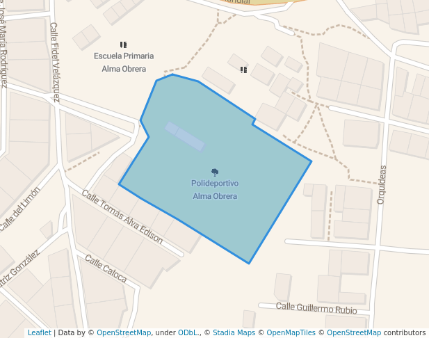 walking in Polideportivo Alma Obrera map in Zacatecas