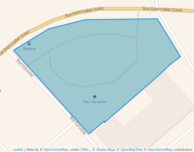 walking in Parc Durocher map in Québec