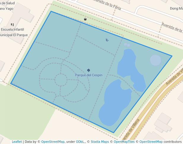 walking in Parque del Cespín map in Yecla