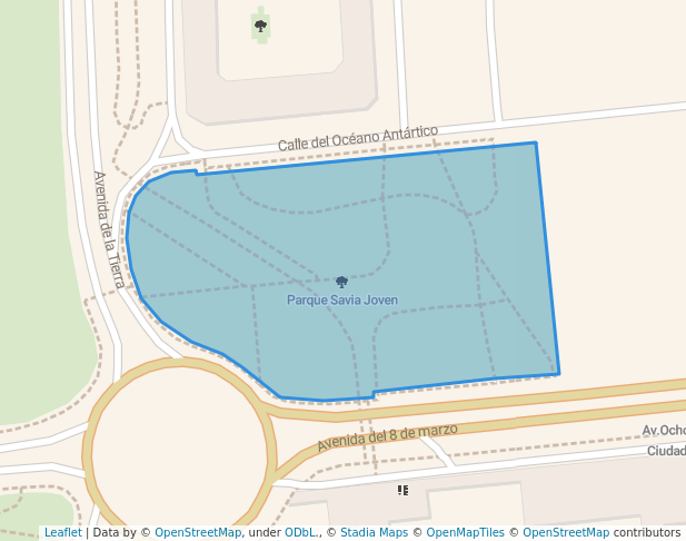 walking in Parque Savia Joven map in Rivas-Vaciamadrid