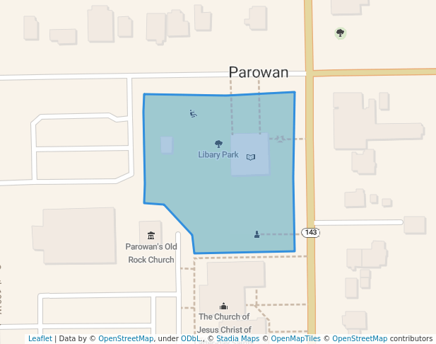 walking in Libary Park map in Parowan