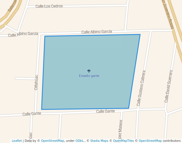 walking in Estadio gante map in Juventino Rosas