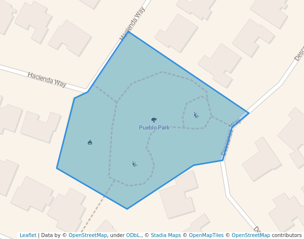 walking in Pueblo Park map in San Rafael