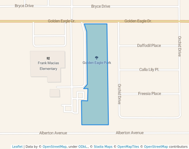 walking in Golden Eagle Park map in Horizon City